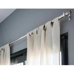 Barral metálico cortinas c/soporte pulido Premium 1.20-2m