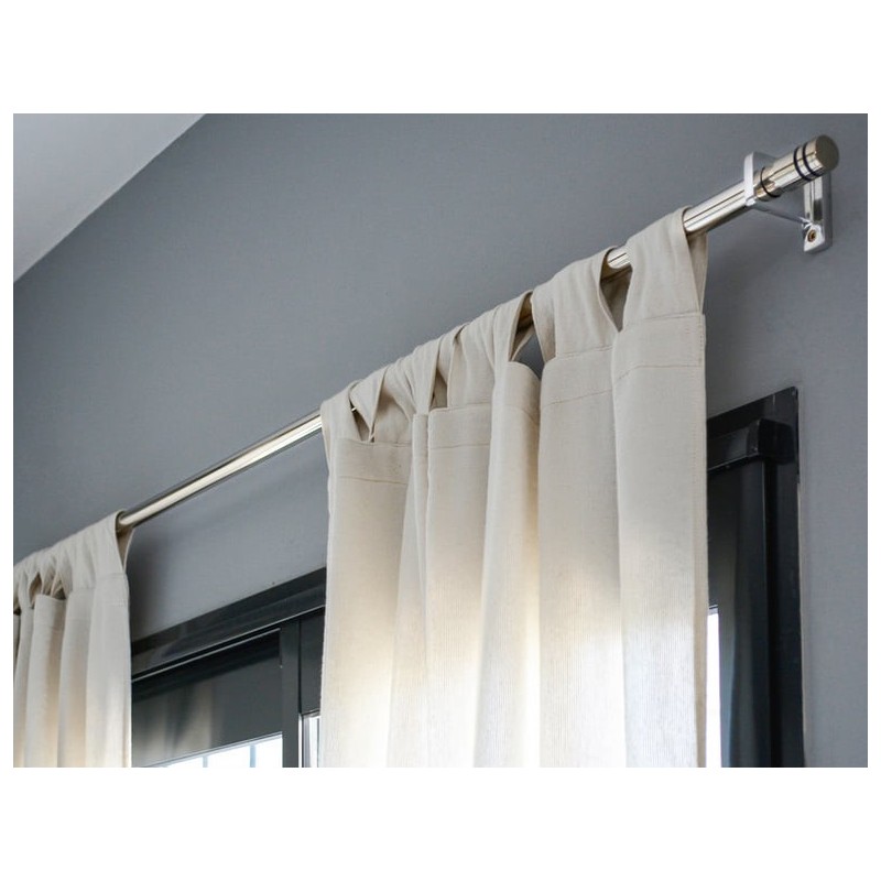 Barral metálico cortinas c/soporte pulido Premium 1.20-2m